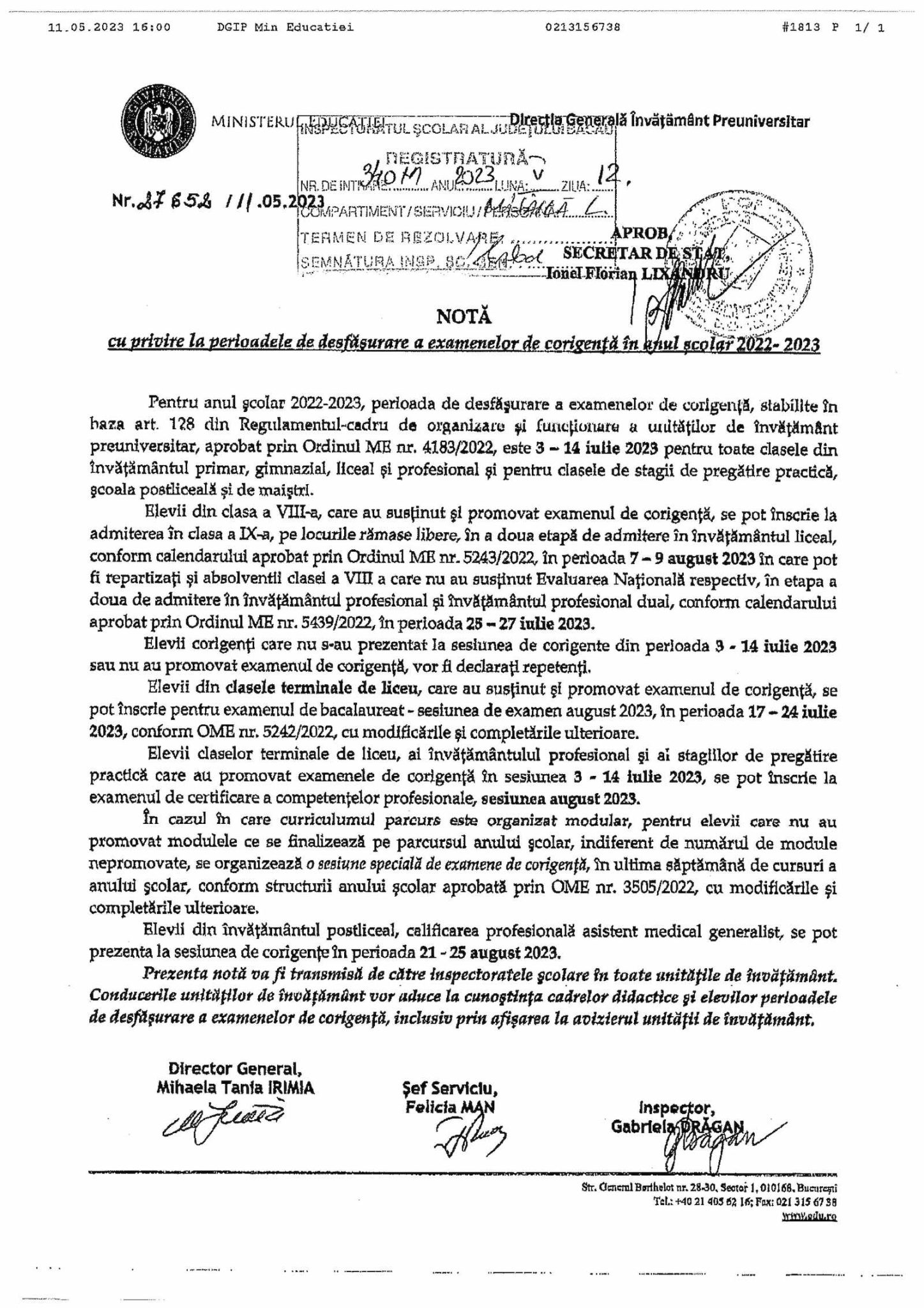 CORIGENȚE ȘI ÎNCHEIEREA SITUAȚIEI ȘCOLARE